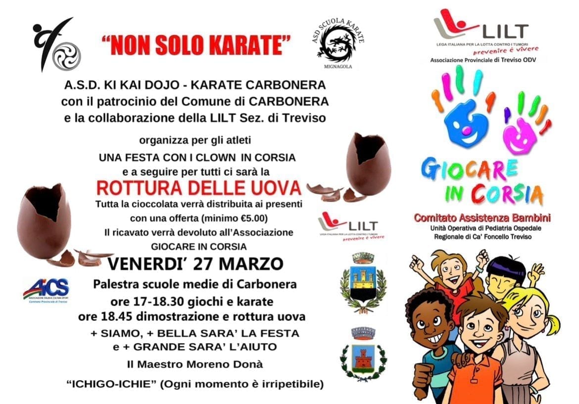 Rottura delle Uova Pasquali con il Karate per LILT Giocare in Corsia